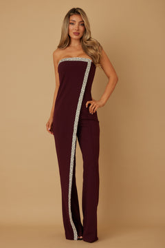 Highlight of the Night Jumpsuit | Wine
