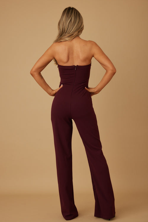 Highlight of the Night Jumpsuit | Wine
