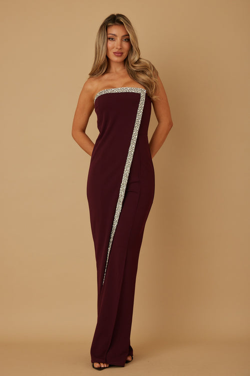 Highlight of the Night Jumpsuit | Wine
