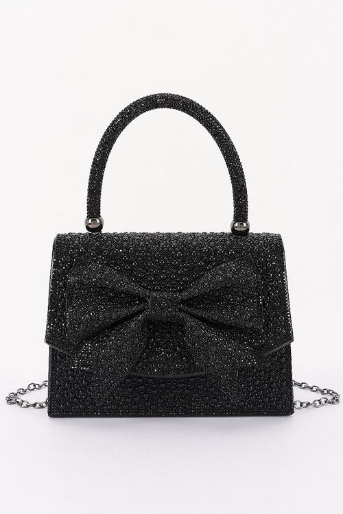 Pretty Bow Evening Clutch | Silver/White