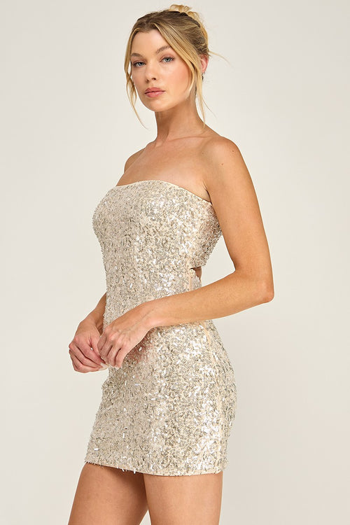 Night Is Young Dress | Champagne