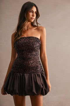 Champagne Problems Dress | Brown