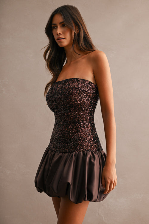 Champagne Problems Dress | Brown
