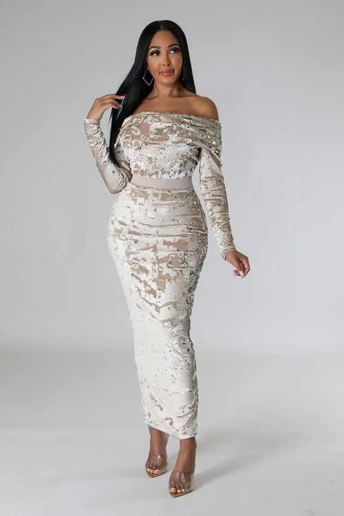 The Bombshell Two-Piece Set (Ivory/Cream)