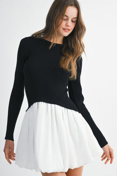 Lunch Date Dress | Black/Ivory