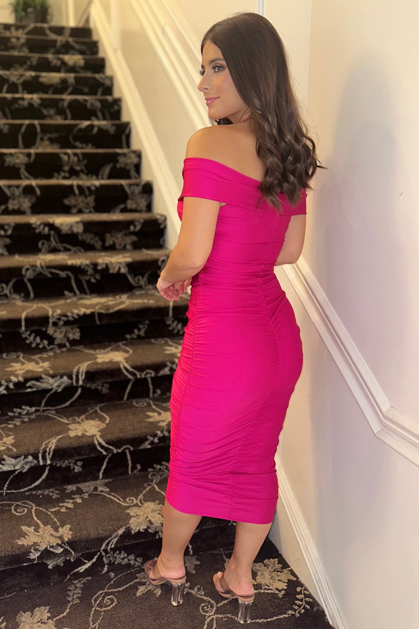 Midnight Charm Dress (Fuchsia)