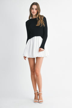 Lunch Date Dress | Black/Ivory
