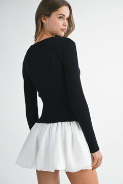 Lunch Date Dress | Black/Ivory