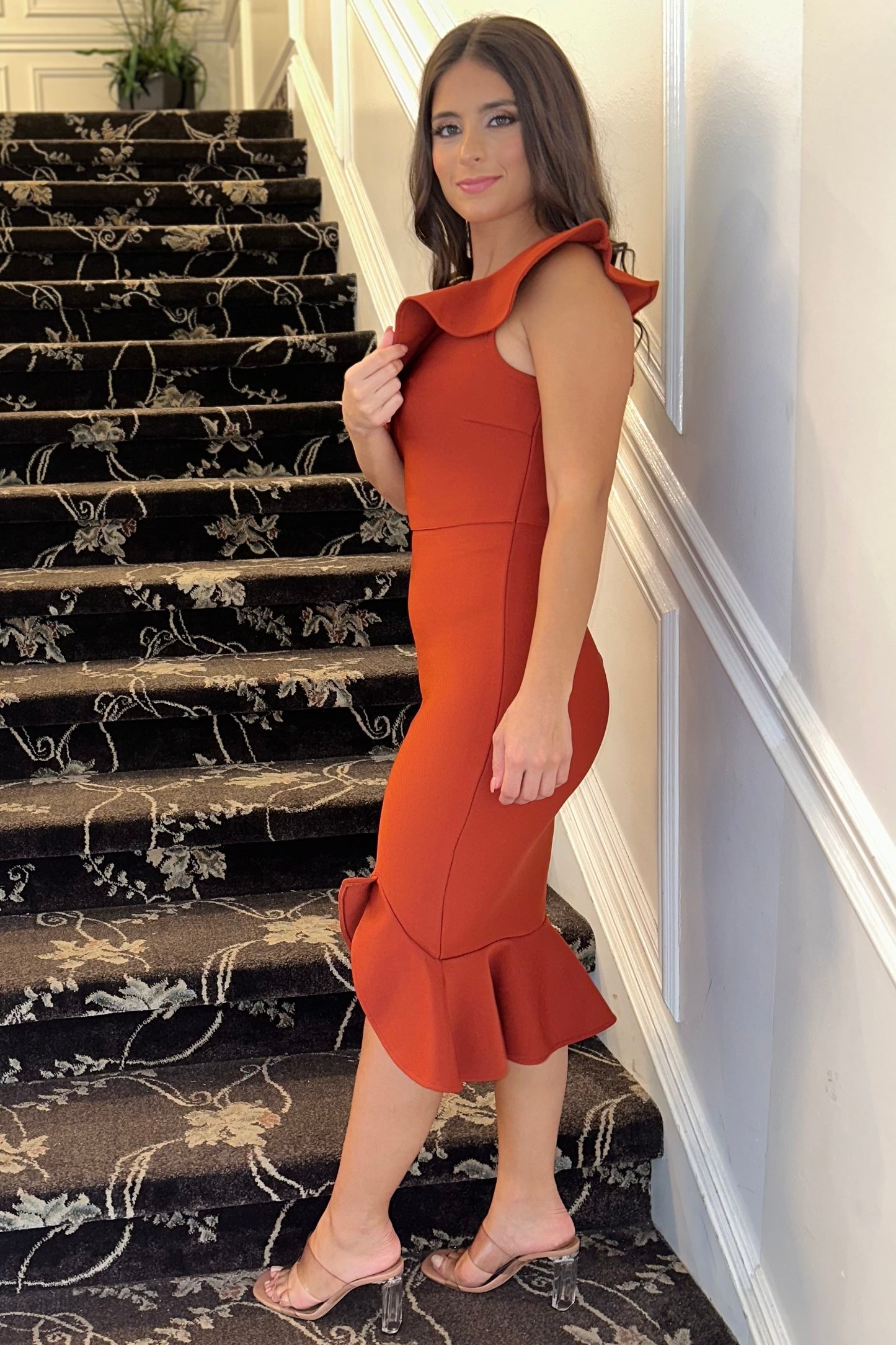 Diva Deluxe Dress (Rust)
