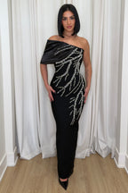 Crystal Cascade Dress | Black (FINAL SALE)