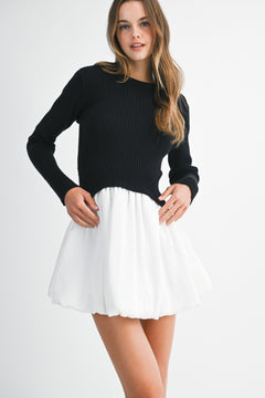 Lunch Date Dress | Black/Ivory