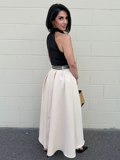 Madison Avenue Dress | Black/Champagne