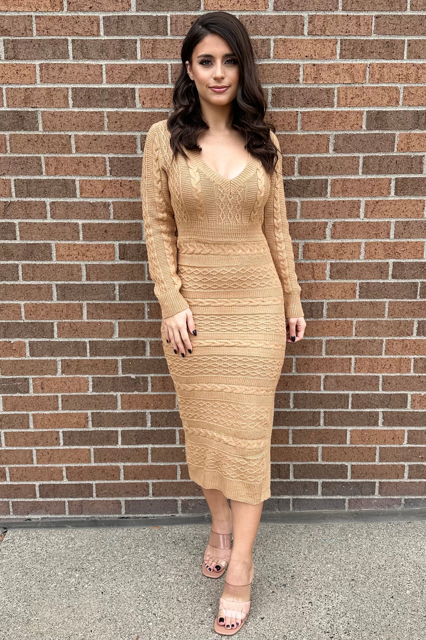 Sweet Delight Dress (Tan)