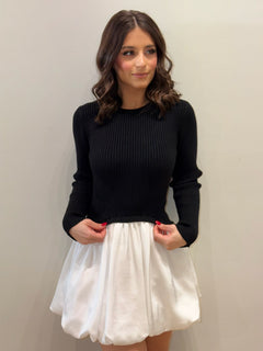 Lunch Date Dress | Black/Ivory