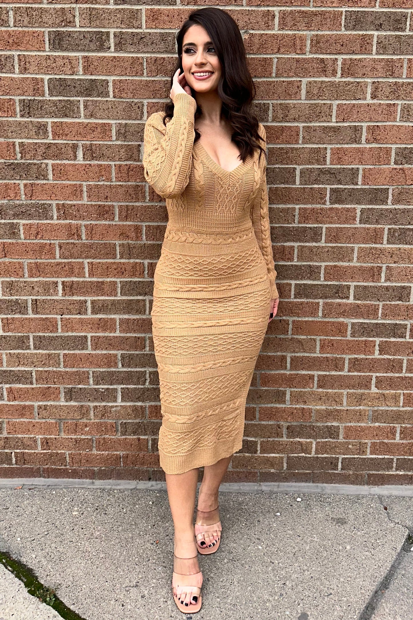 Sweet Delight Dress (Tan)
