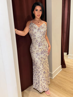 The Iris Glow Dress | Silver/Multi