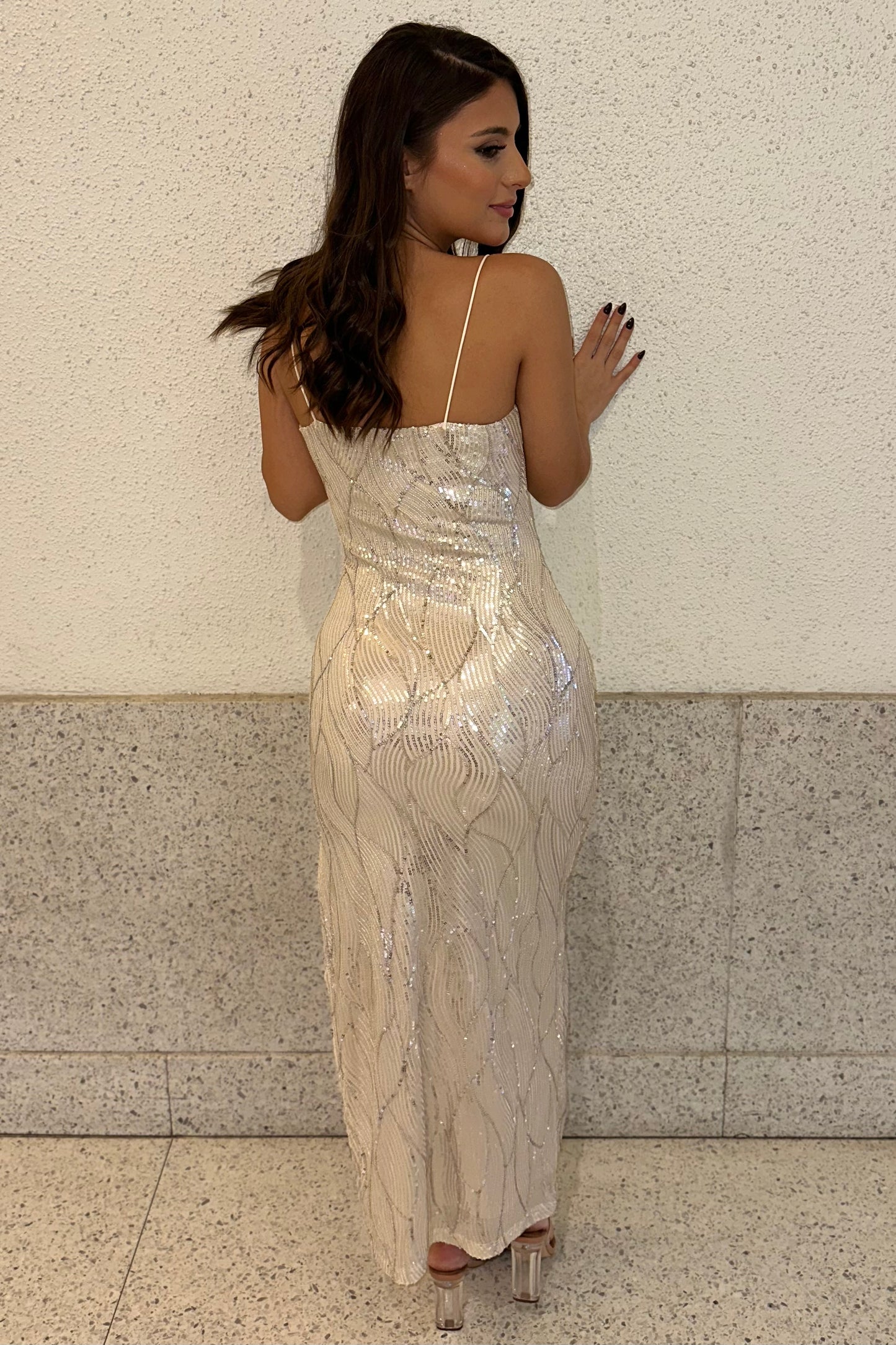 Sequin Storm Dress (Champagne)