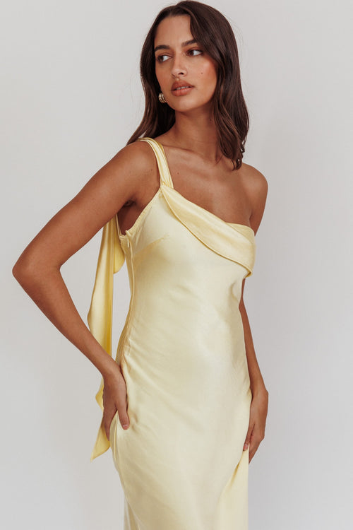 Satin Bliss Dress | Butter Yellow
