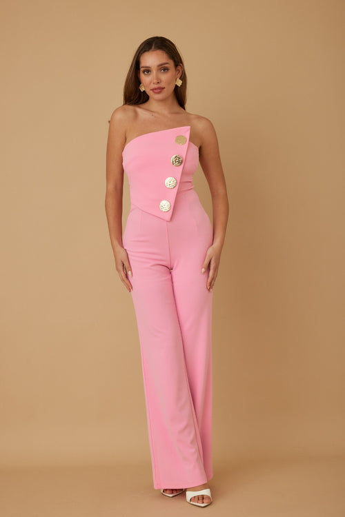 Ready To Mingle Jumpsuit | Pink