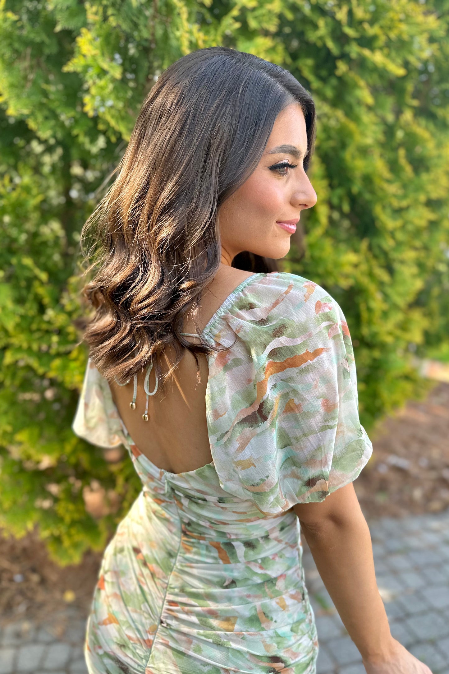 Sweetheart Soiree Dress (Green/Multi) (FINAL SALE)