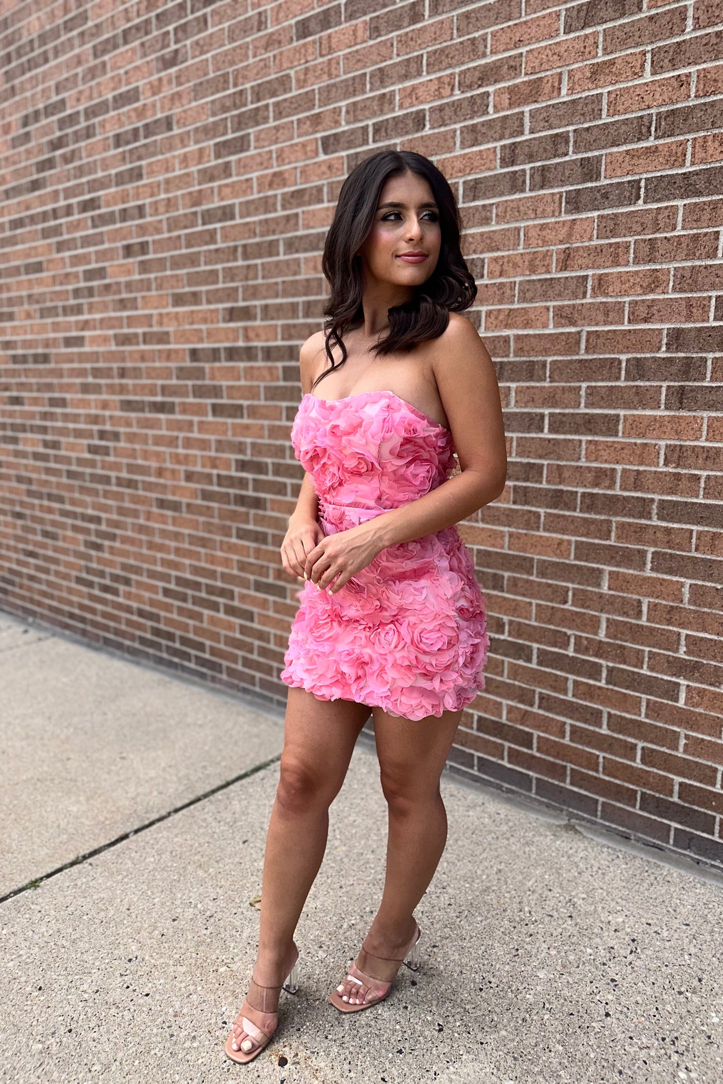 Floral Rosette Dress (Pink)