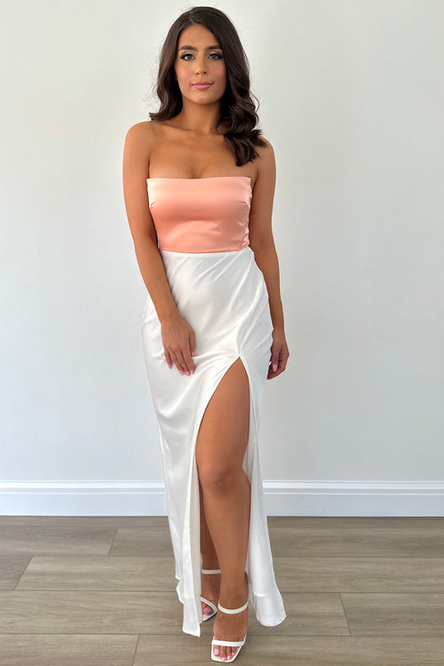 Pure Enchantment Dress | Ivory/Peach (Final Sale)