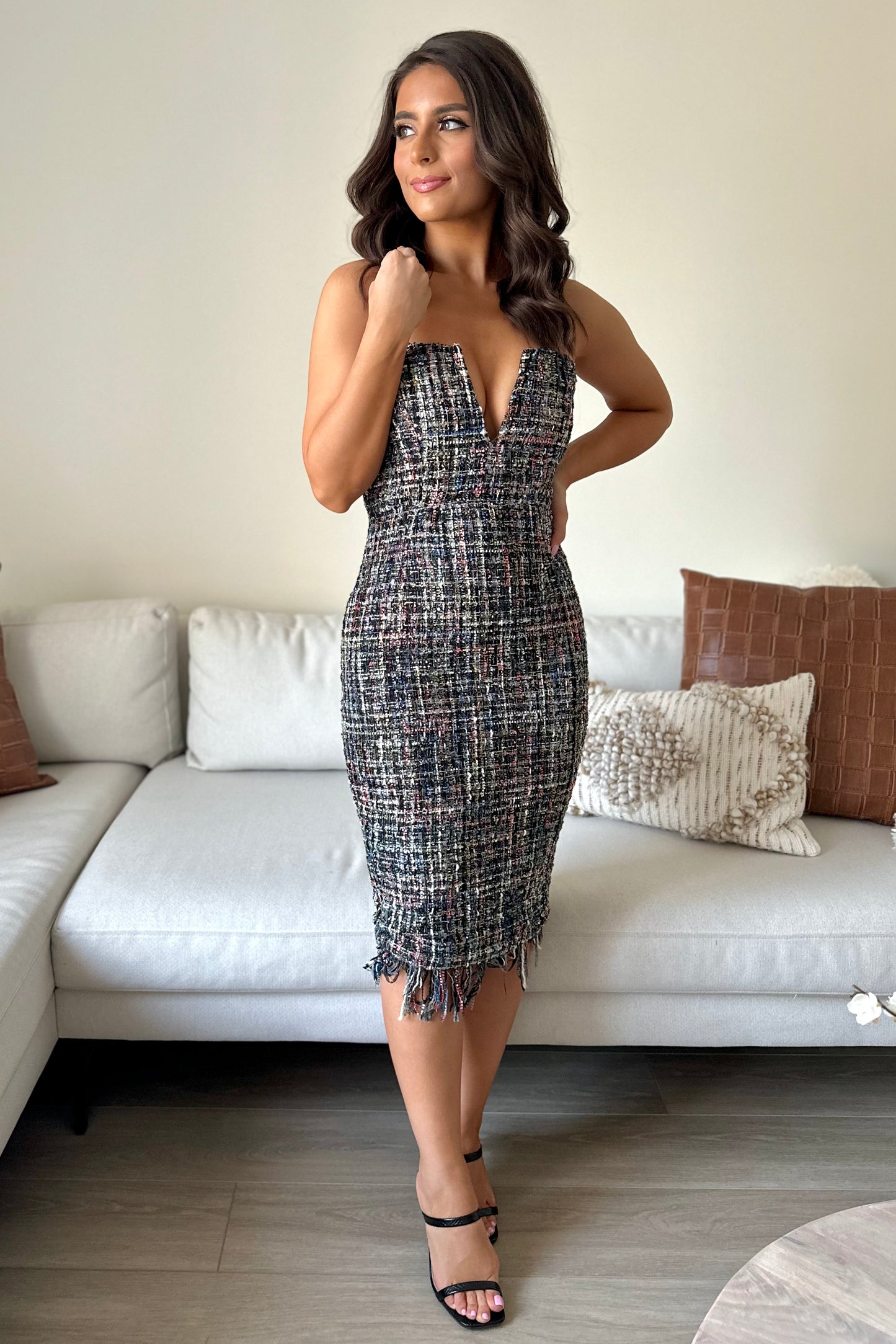 Vintage Vibes Dress (Black/Blue Multi)