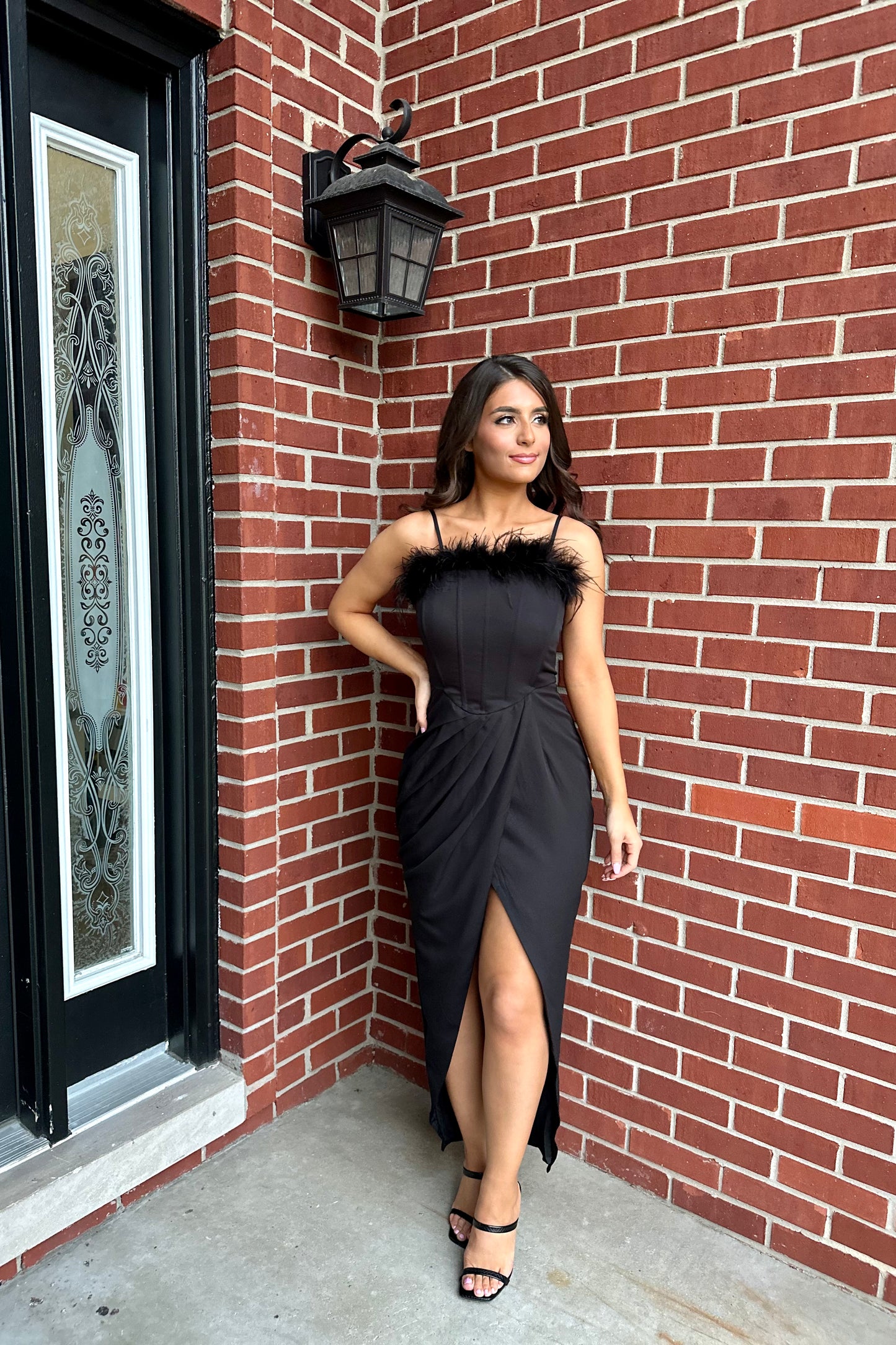 Feather Frenzy Dress (Black)