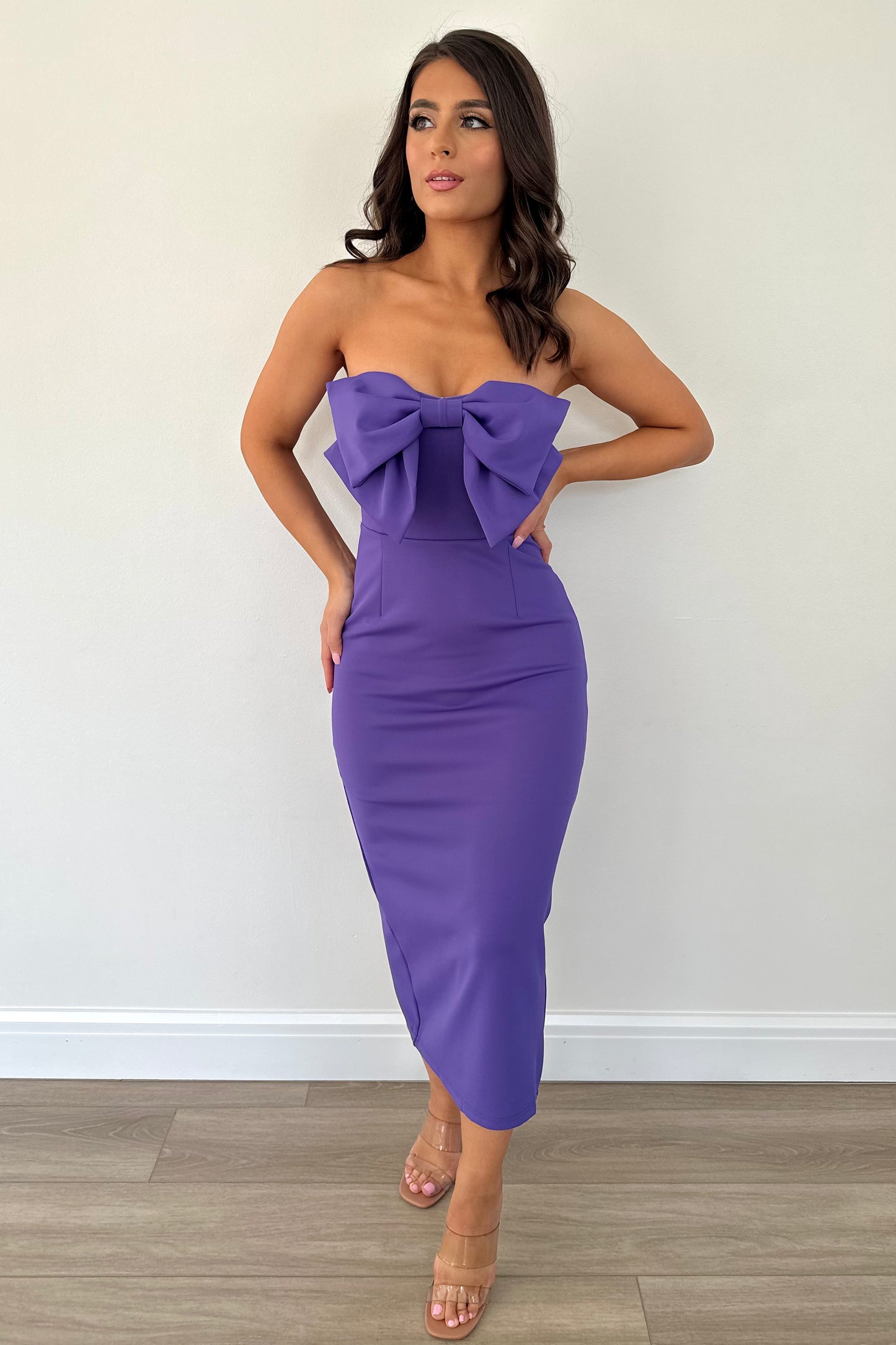 Blissful Bow Dress (Purple)