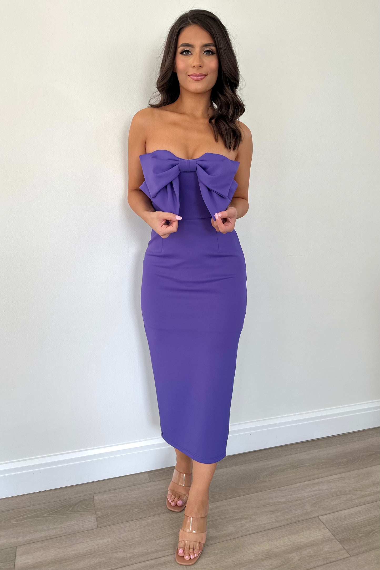 Blissful Bow Dress (Purple)