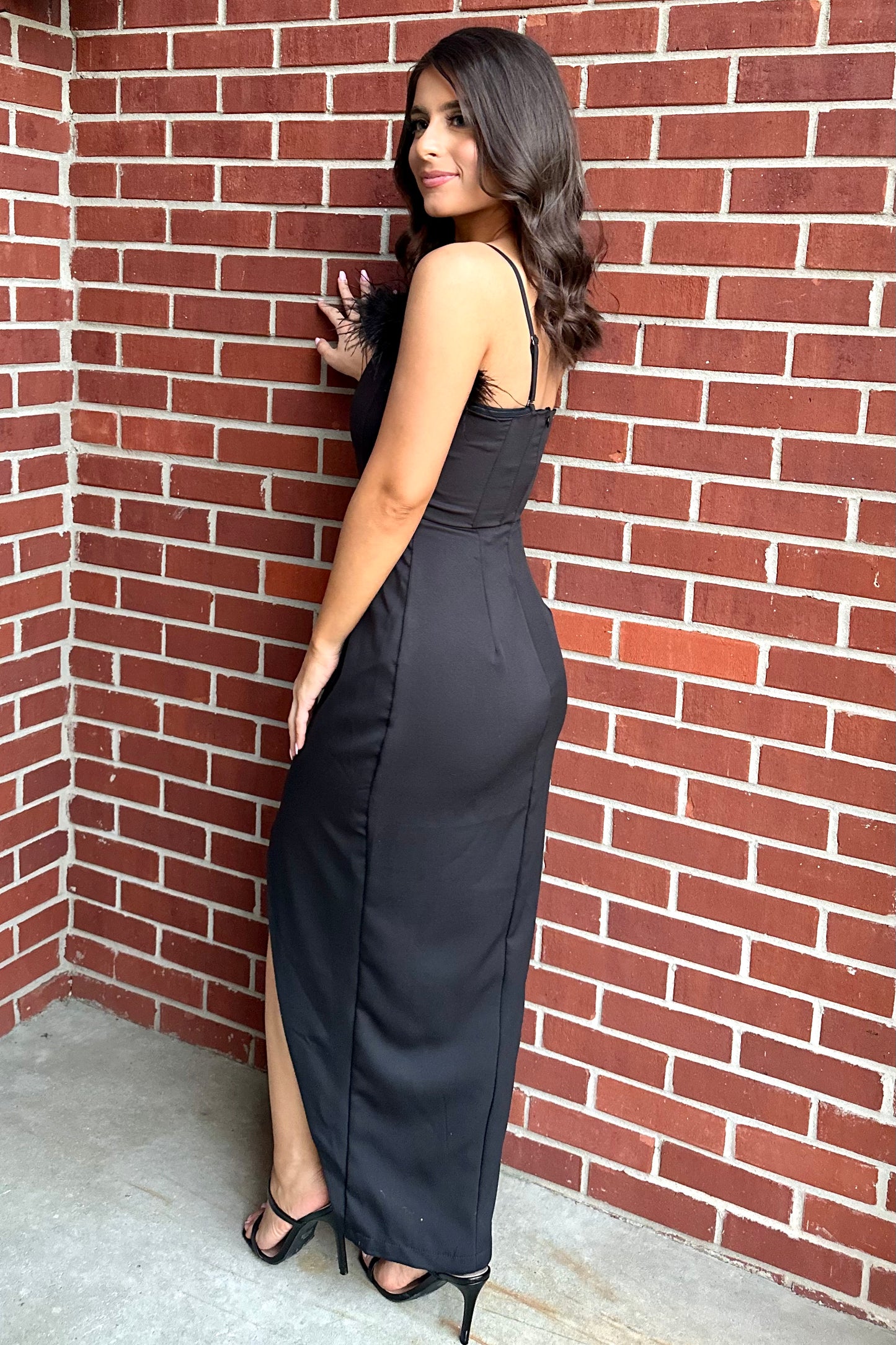 Feather Frenzy Dress (Black)