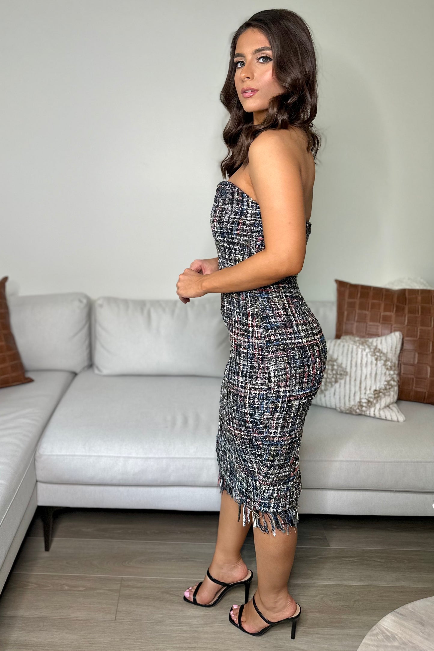 Vintage Vibes Dress (Black/Blue Multi)