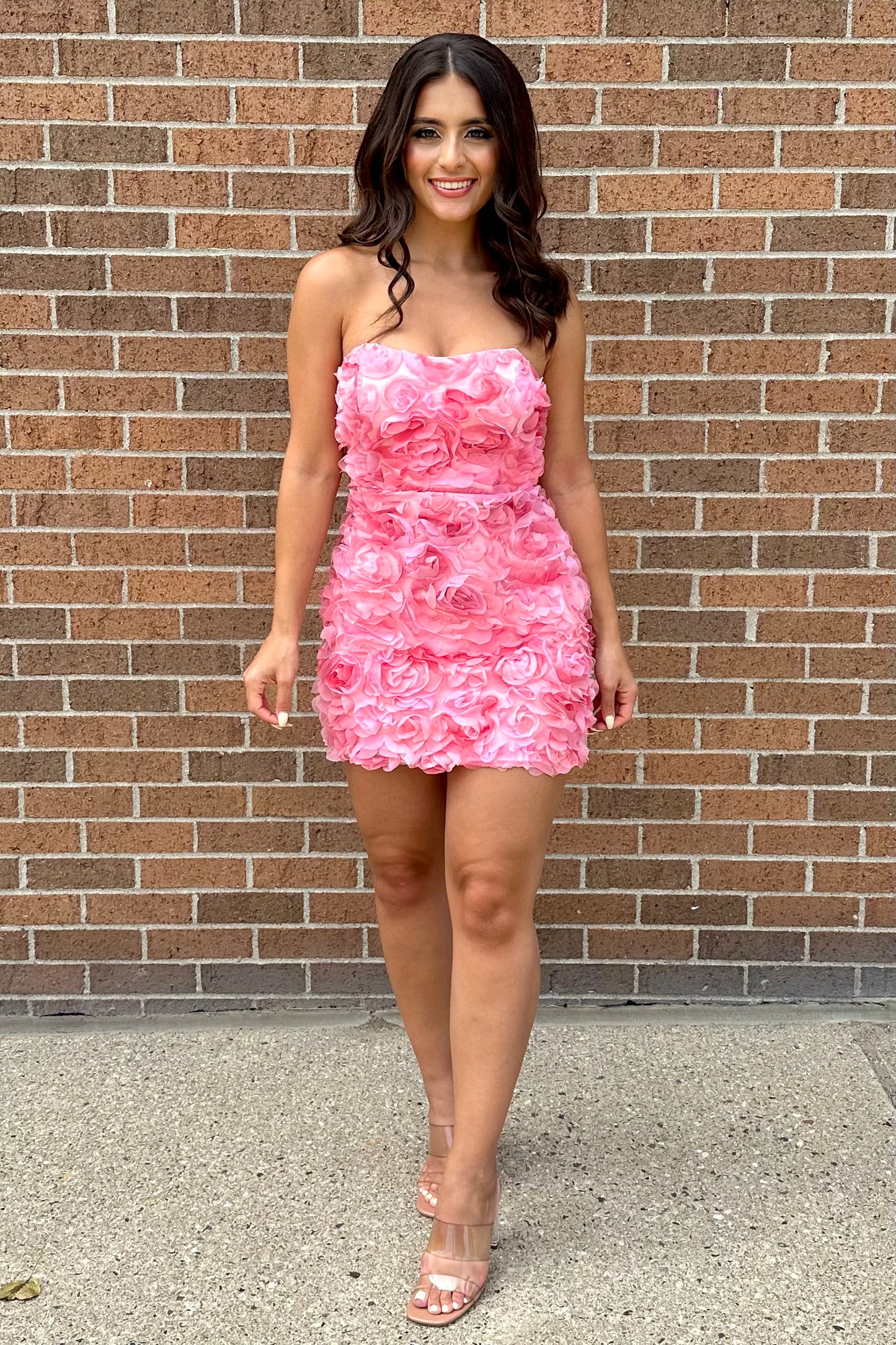 Floral Rosette Dress (Pink)