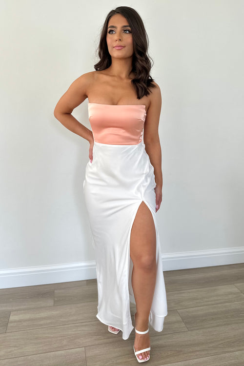 Pure Enchantment Dress | Ivory/Peach (Final Sale)