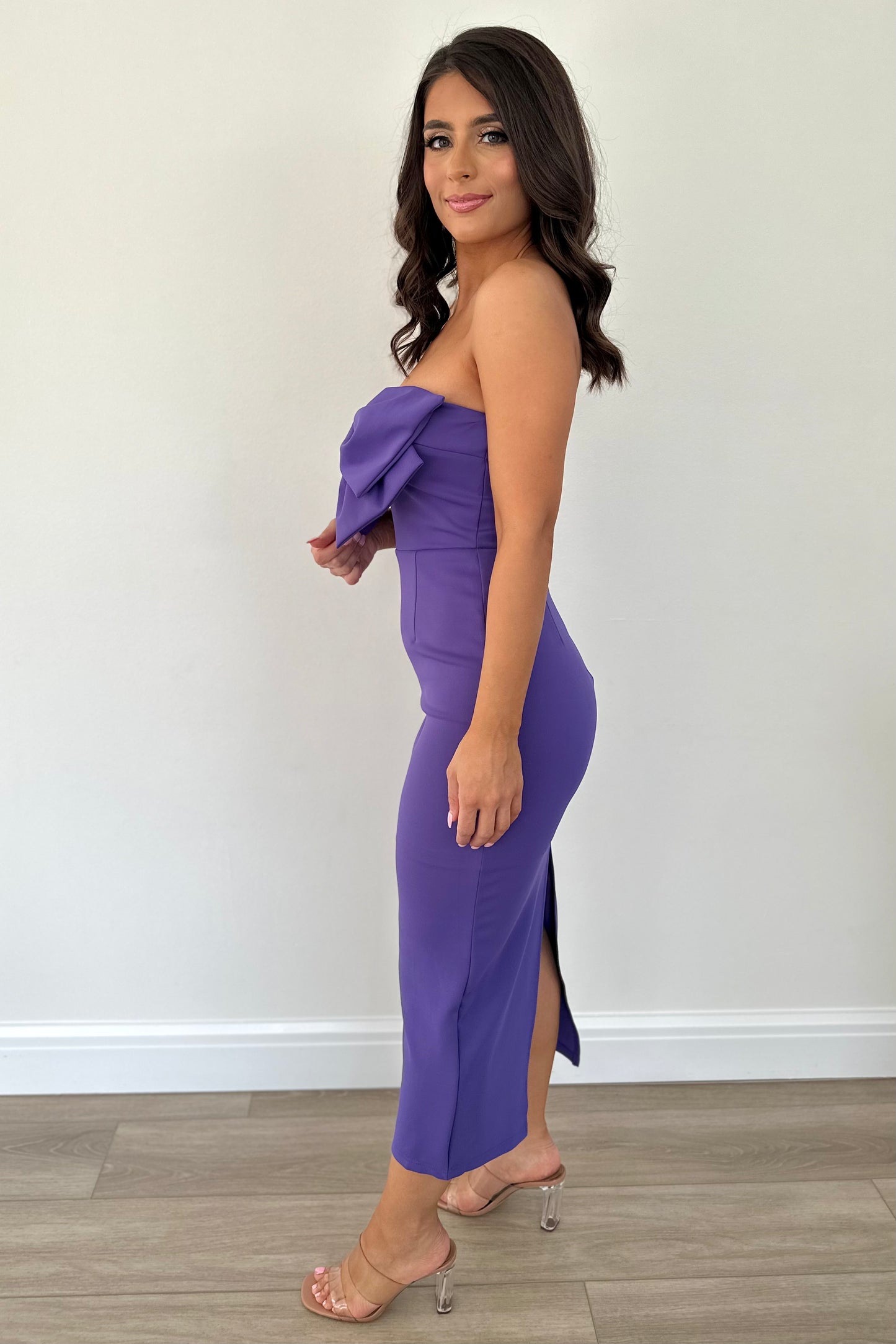 Blissful Bow Dress (Purple)