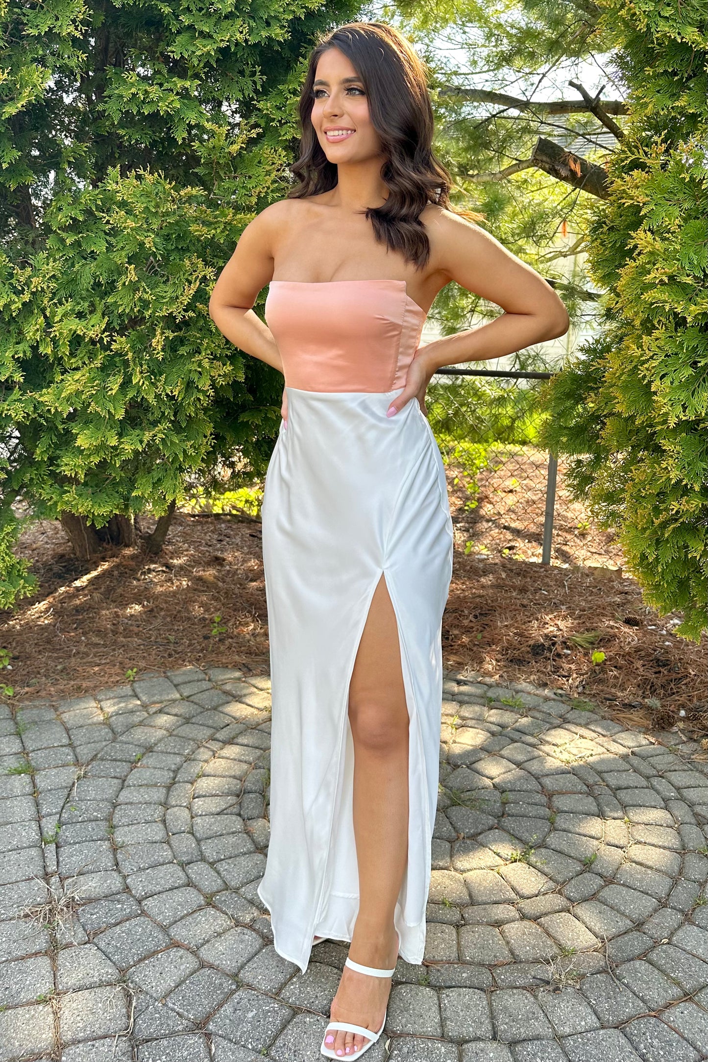 Pure Enchantment Dress (Ivory/Peach)