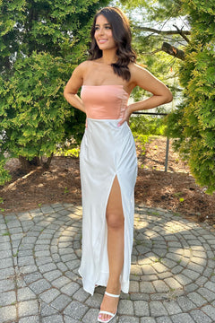 Pure Enchantment Dress | Ivory/Peach (Final Sale)