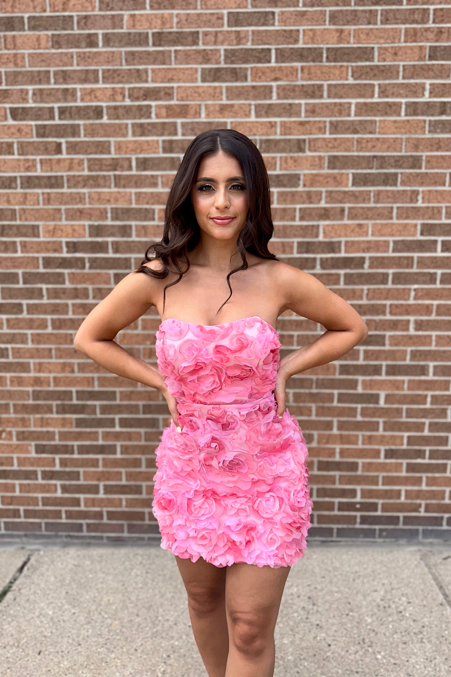Floral Rosette Dress (Pink)