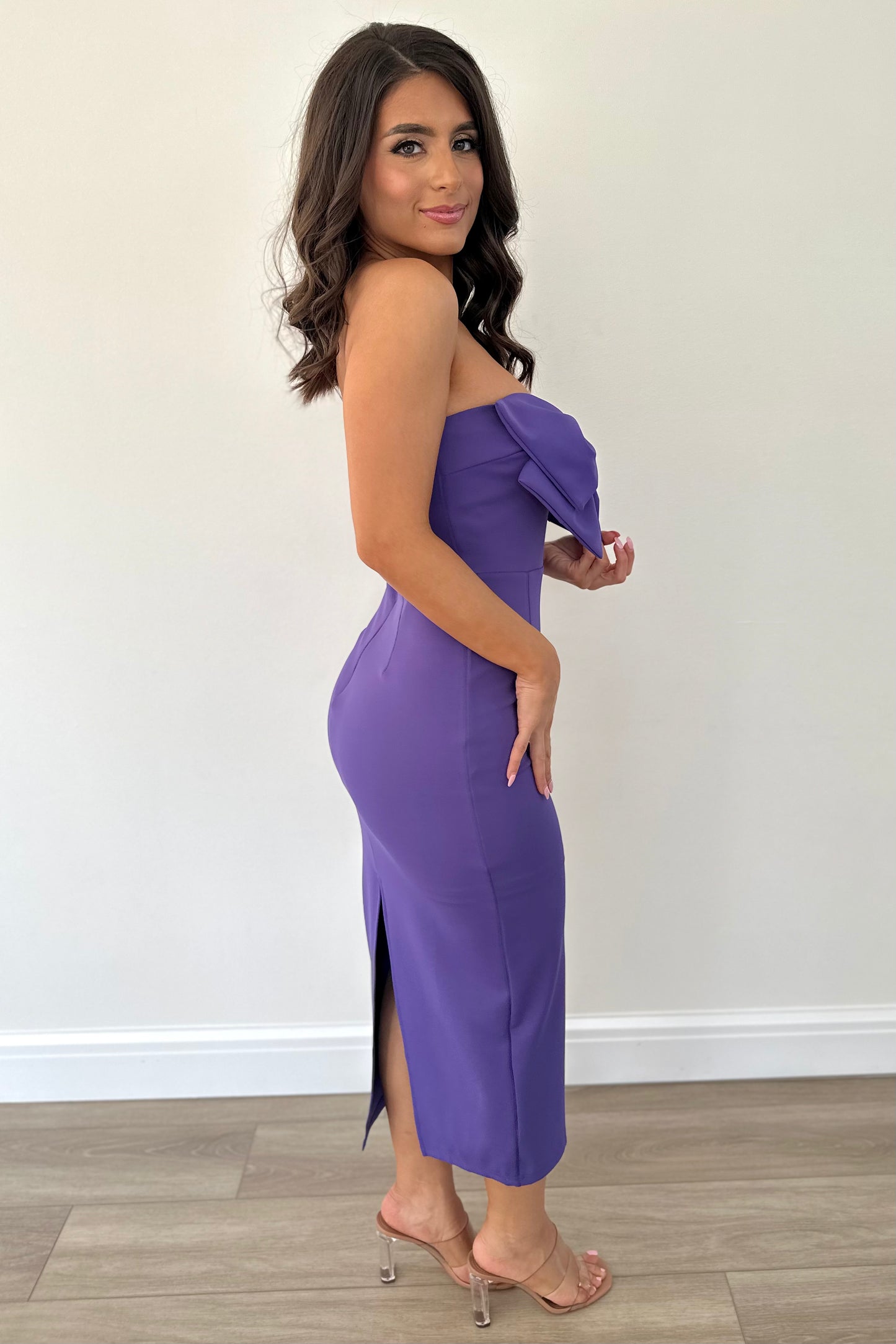 Blissful Bow Dress (Purple)
