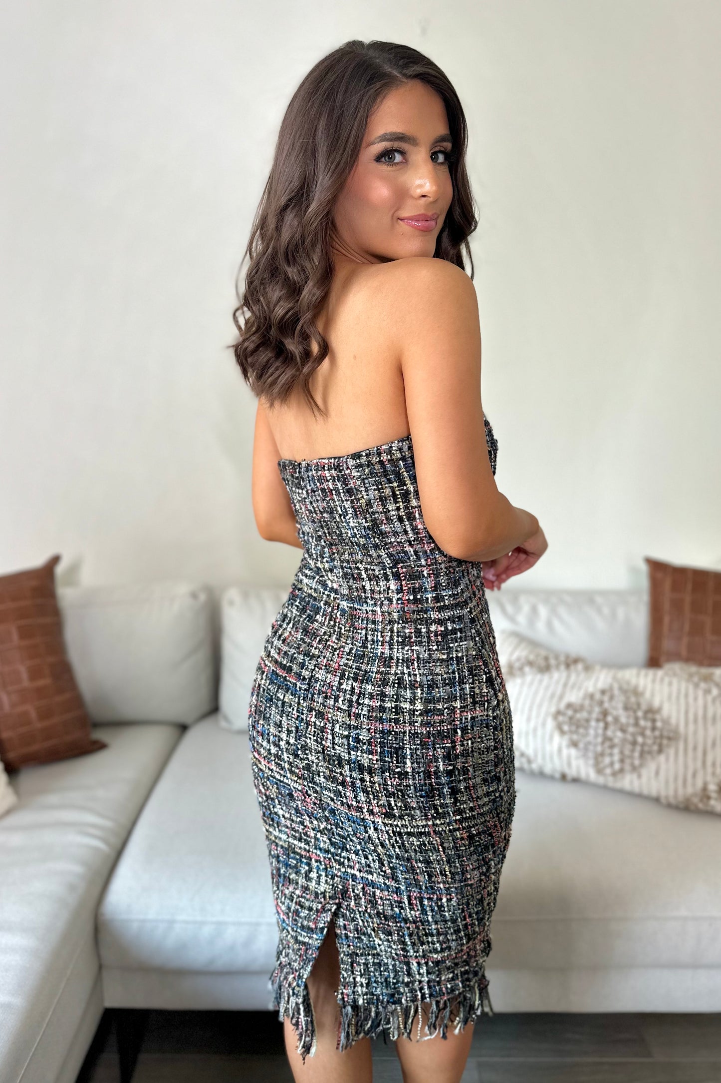 Vintage Vibes Dress (Black/Blue Multi)