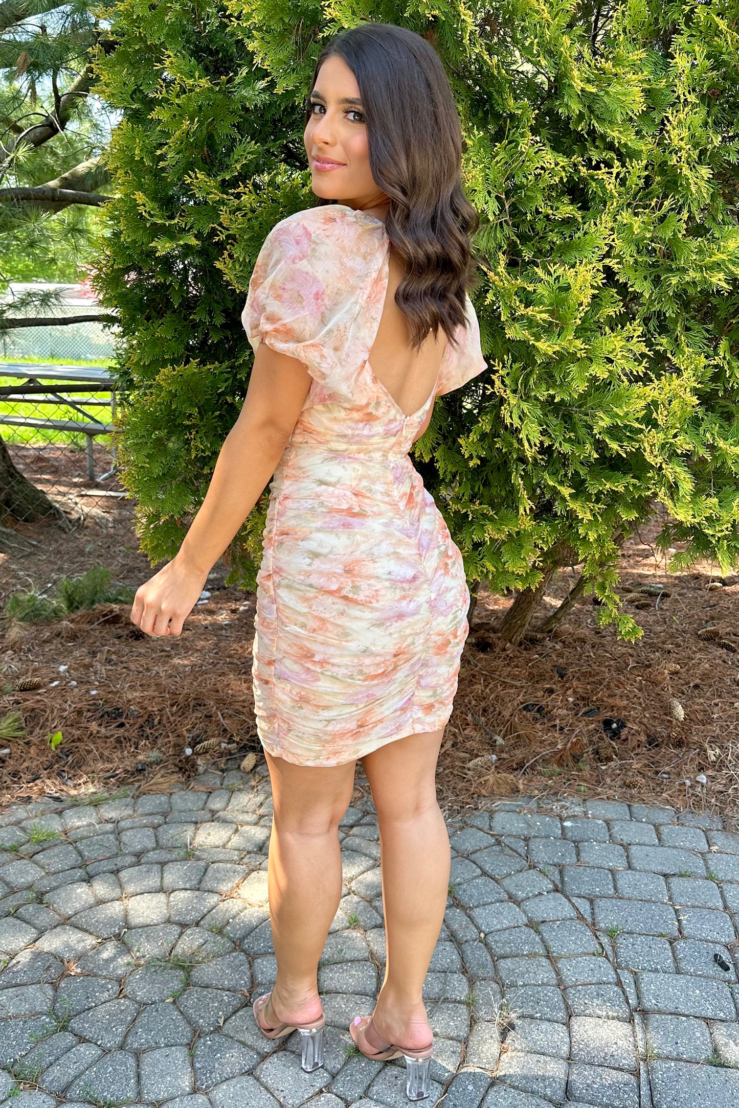 Floral Crush Dress (Orange/Floral) (FINAL SALE)
