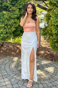 Pure Enchantment Dress | Ivory/Peach (Final Sale)