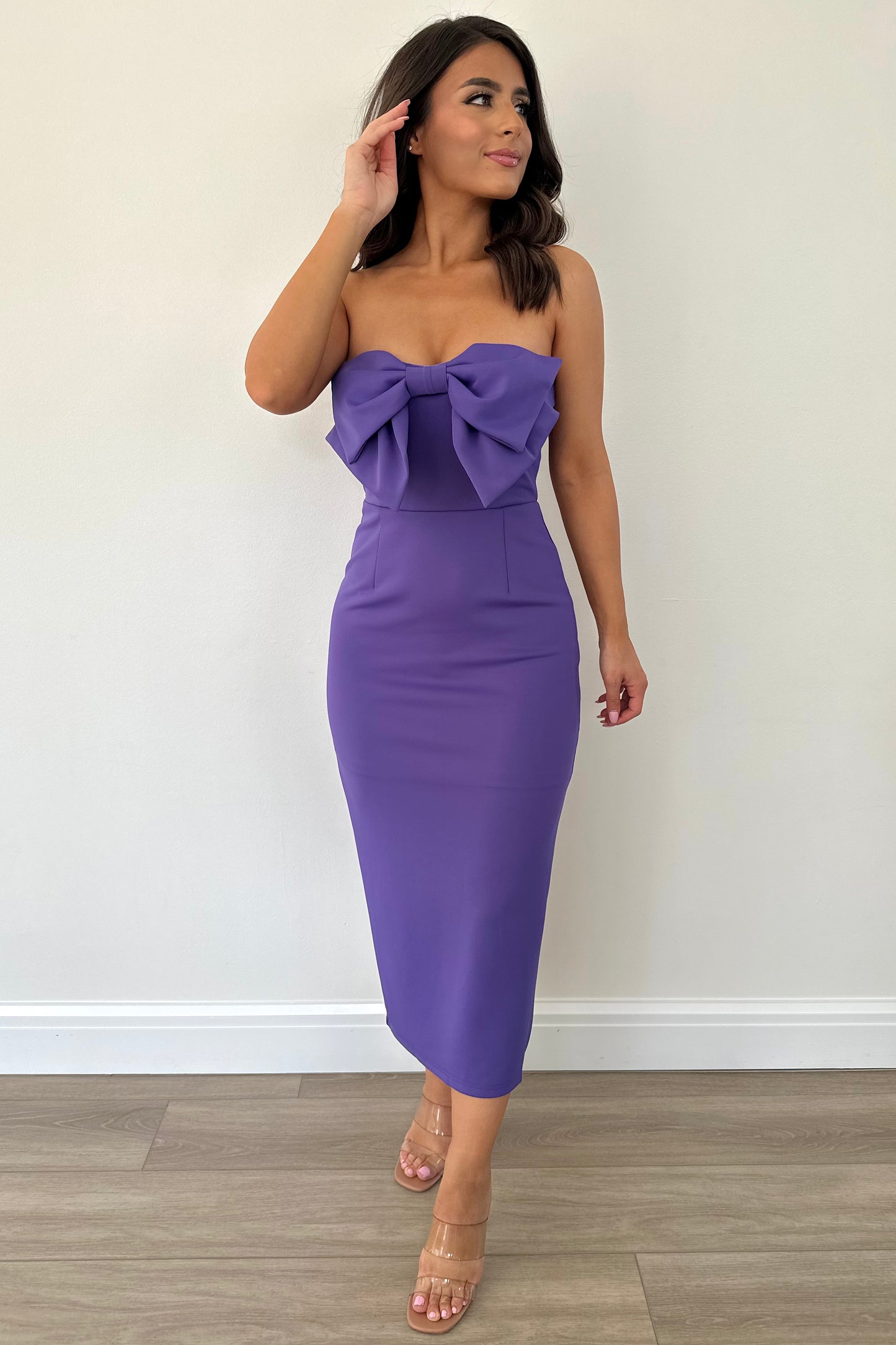 Blissful Bow Dress (Purple)