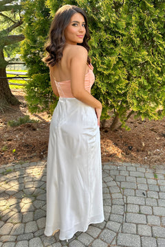 Pure Enchantment Dress | Ivory/Peach (Final Sale)