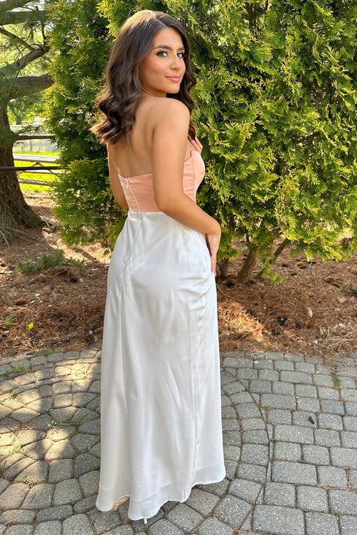 Pure Enchantment Dress | Ivory/Peach (Final Sale)