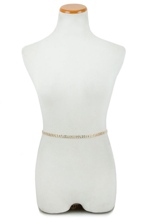 3-Line Rhinestone Belt