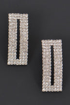 Rectangle Rhinestone Earrings