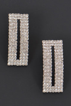 Rectangle Rhinestone Earrings