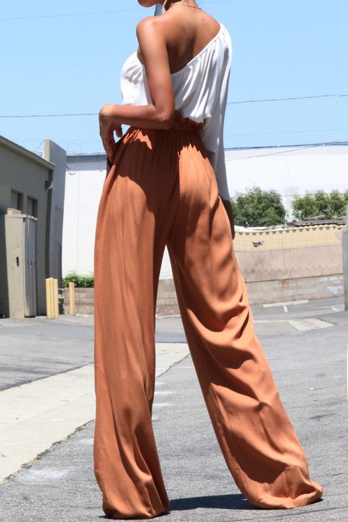 Fun Excursion Jumpsuit | Ivory/Camel (Final Sale)