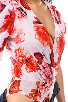 Floral Lover Bodysuit | White/Floral (Final Sale)